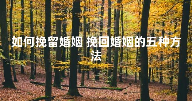 如何挽留婚姻 挽回婚姻的五种方法